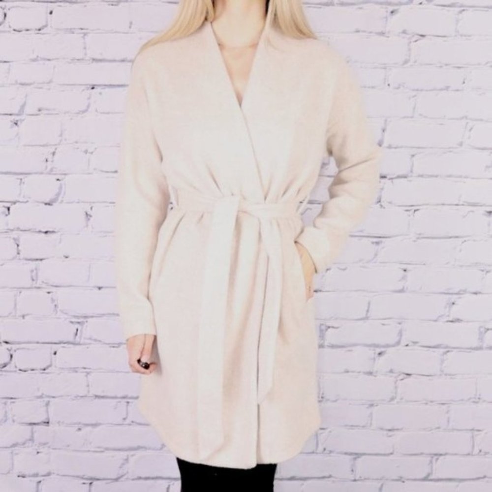 Vero Moda nude tie wrap coat o1